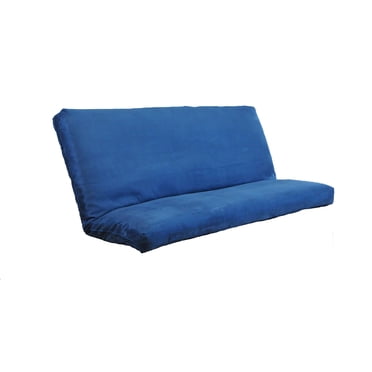 St Paul Furniture Full Size Futon Cover Only Solid Microfiber Suede Premium Collection Fits 6-8 inch Futons Mattress (Navy)