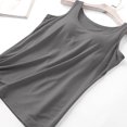 thumbnail image 4 of UPPADA Débardeurs pour Femmes en Modal Rembourré avec Soutien-Gorge Intégré, Col Rond, Camisole Sans Manches avec Soutien-Gorge Sans Armatures, Chandails Décontractés Ajustés, T-Shirt, Grande Taille, Hauts Confortables, Débardeur pour Femmes Coupe Ample Gris, G, 4 of 7