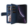 thumbnail image 4 of Compatible avec iPhone XR Étui Portefeuille avec Fentes pour Cartes en Cuir PU Fermeture Éclair Folio Rabattable, 4 of 5