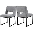 thumbnail image 1 of Meridian Furniture Jayce Grey Boucle Fabric Dining Chair, 1 of 6