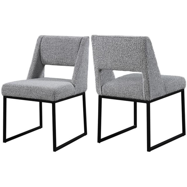 Meridian Furniture Jayce Grey Boucle Fabric Dining Chair