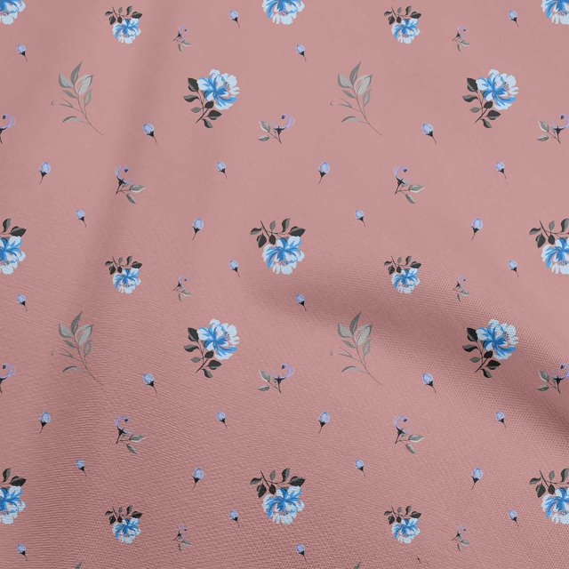 oneOone Viscose Chiffon Pink Fabric Floral Craft Projects Decor Fabric Printed By The Yard 42 Inch Wide