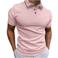 thumbnail image 2 of ylioge Mens Casual Golf Tees Shirts Pullover Short Sleeve Tshirts Shirt Button Collared Basic Solid Color Loose Comfort Relaxed Office Work Tops, 2 of 8