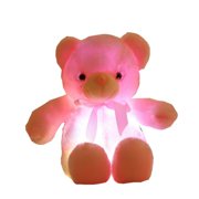 SIYTUAU Led Colorful Glowing Figurine Teddy Bear Plush Toy 95% Polyester 5% Spandex Material Battery Operated Led Toy A
