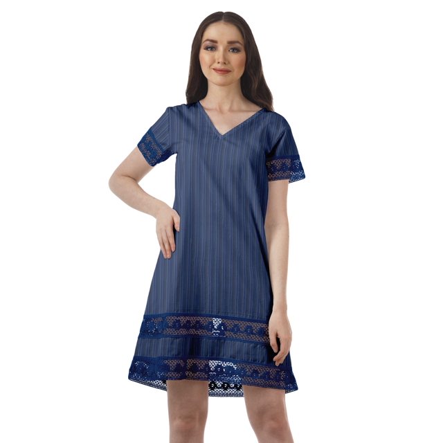 Moomaya Tenues d'Été Coton Flex Imprimées Robes Courtes pour Femmes Tenue Décontractée