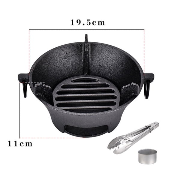 Poêle en Fonte au Charbon de Bois Coréenne Plaque de Cuisson Japonaise barbecue Gril Four