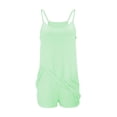 thumbnail image 1 of Yigetop Robe Athlétique avec Shorts! Combinaison-Short Décontractée Élégante Unie pour Femme à Double Poche avec Bretelles Réglables, Vert Menthe m, 1 of 4
