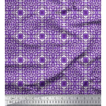 Soimoi Rayon Fabric Geometric Kilim Decor Fabric Printed Yard 56 Inch Wide