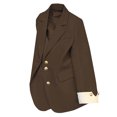 thumbnail image 1 of NTACZA Suit Coats for Women Blazer Workout Bronze Long Jacket Buttons Office Color Block Streetwear Women Jacket M, 1 of 4
