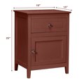 thumbnail image 3 of Costway Table de Chevet 2 Pcs Tiroir Table d'Appoint Bout de Canapé Armoire de Rangement Cerisier, 3 of 10