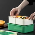 thumbnail image 3 of Dvkptbk Lunch Box Plastic Lunch Box Fresh-Keeping Box Microwave Oven Heating Sealed Thermal Insulation Bento Box Lunch Box with Tableware Camping Essentials, 3 of 5