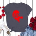 thumbnail image 4 of Chandails des Fêtes pour Couples Assortis T-Shirts de la Saint-Valentin Décontractés à Manches Courtes Mode à Imprimé Cœur Col Rond T-Shirts Légers Confortables Doux Tenue de Vacances pour Lui et Elle Vêtements Gris TTG, 4 of 5