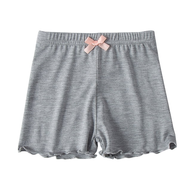 Plebaso Girls Pants Elastic Waist Bow Casual Solid Color Pajama Shorts Baby Clothes