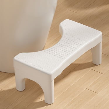 COM1950s Ergonomic Toilet Stool,6.7In Non-Slip Bathroom Footrest for Adults,Squatting Stool with Heavy Duty Support,Space Saving Design