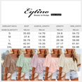 thumbnail image 2 of Womens Bell Sleeve Blouse Crewneck Lace Tops Floral Textured Babydoll Shirts, 2 of 6