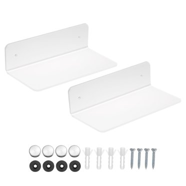 Unique Bargains Acrylic Floating Shelf 7.87 x 3.94 Inch Floating Wall Mounted Shelves Transparent 2 Pack