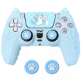 thumbnail image 1 of Gamepad Silicone Protective Cover for PS5, Cute Cat Ear Game Controller Protective Case with Joystick Cap, 1 of 6