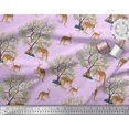 thumbnail image 2 of Soimoi Cotton Voile Fabric Tree & Kangaroo Animal Decor Fabric Printed Yard 42 Inch Wide, 2 of 3