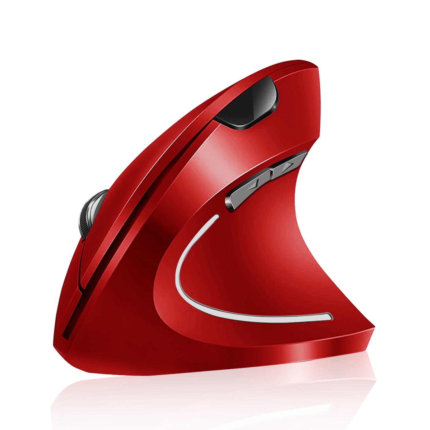 2.4G Wireless Vertical Ergonomic Optical Mouse SGEYR USB Bluetooth 800/1200/1600 DPI 6 Buttons-Red