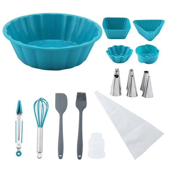 Coofit Cake Decorating Kit Silicone 17PCS Nonstick Baking Cake Set Baking Mold Set
