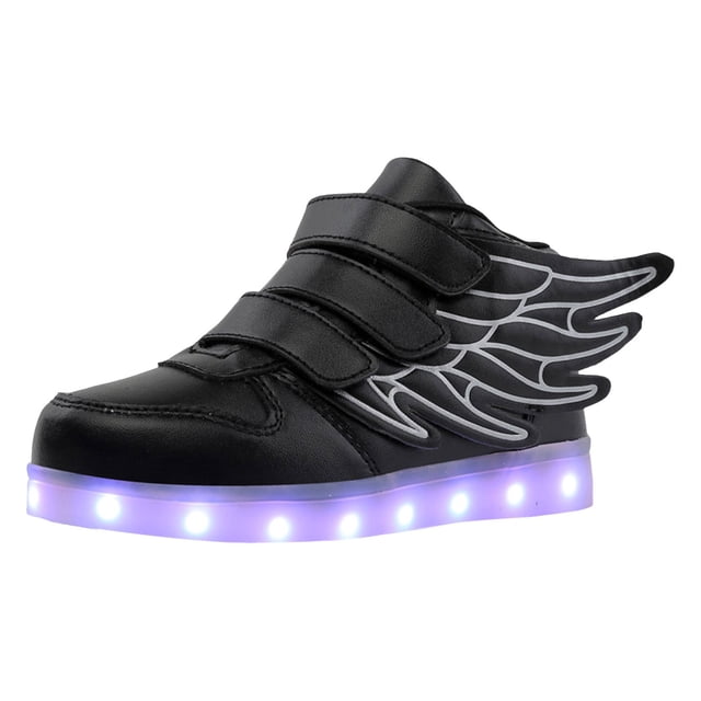 REDARER Boys' LED Light Up Sneakers – 7-Color USB Rechargeable High Top Luminous Shoes,for Size 9-9.5 Years