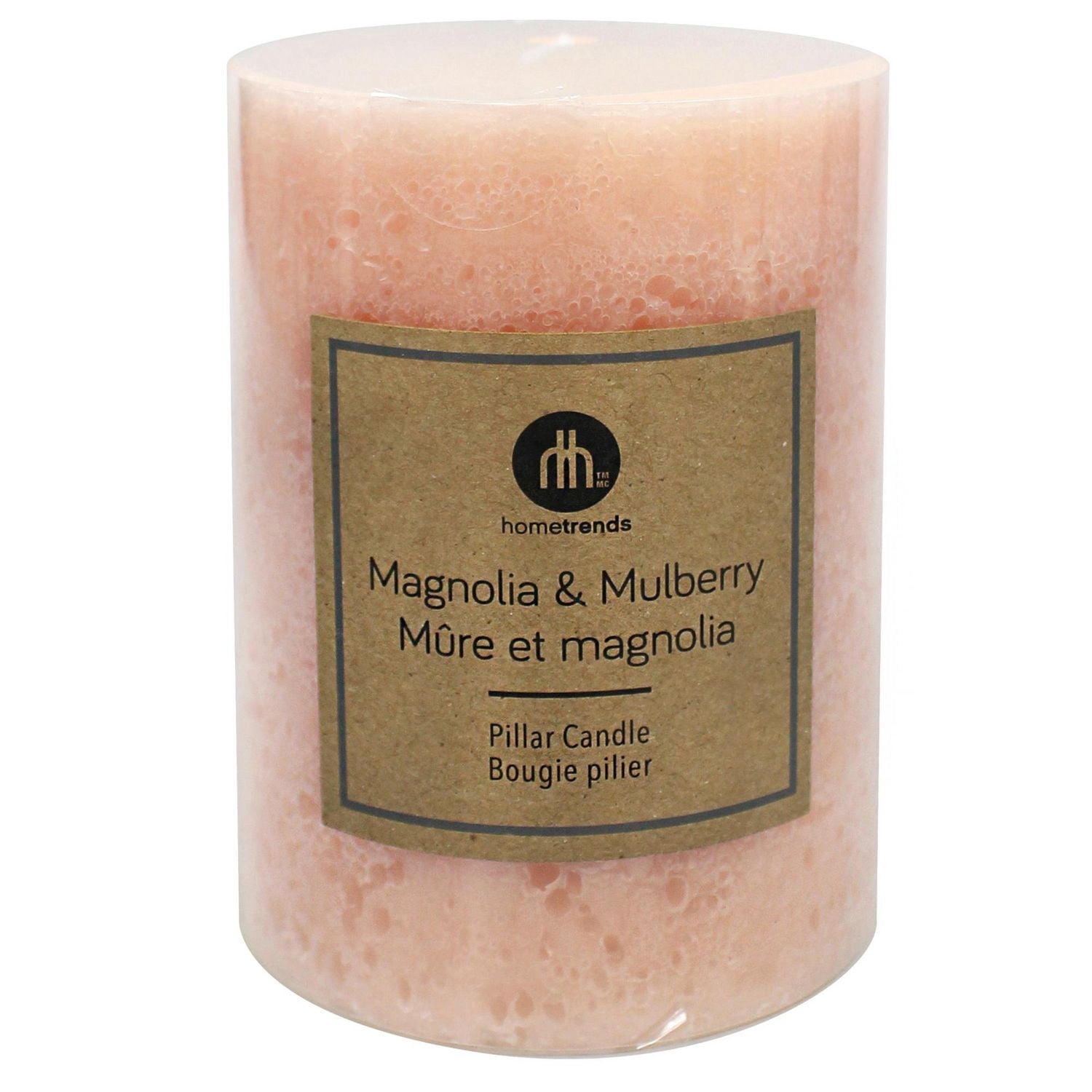 Hometrends 4" Bougie pilier parfumée mûre et magnolia