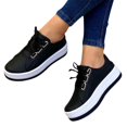 thumbnail image 4 of XZNGL Chaussures de Mode pour Femmes Bout Rond Talons Épais à Lacets Décontractées Légères Espadrilles Décontractées de Printemps, 4 of 9