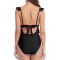 thumbnail image 4 of Womens One Piece Ruffle Cut Out Swimsuits Strappy Monokinis Bathing Suits, 4 of 6