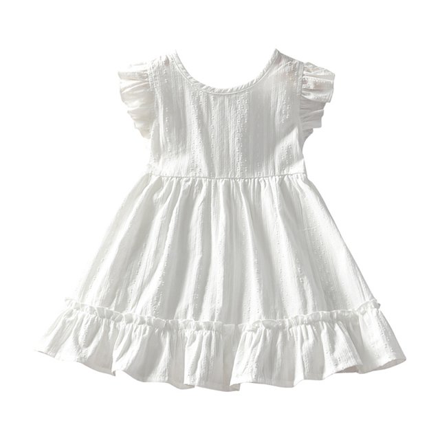Qudderr Robes Débardeurs pour Filles 2-9 Ans Robe Sans Manches Décontractée d'Été en Coton Lin pour Bébé