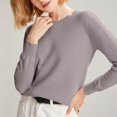 thumbnail image 3 of ManxiVoo Chandail à Capuche Tricoté à Manches Longues et Col Rond pour Femmes, Automne Hiver, Tenue Décontractée, Taille m, Gris, 3 of 5