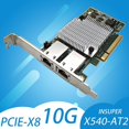 thumbnail image 3 of 10G Gigabit Ethernet Dual Port X540-T2 NIC 10Gbs Pcie Naar Rj45 Ondersteuning Test Desktop PC Netwerkadapter PC-randapparatuur WHITE, 3 of 6