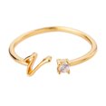 thumbnail image 1 of Riforla Gold Personalized Rhinestone 26 Initial Ring Jewelry Personalized Initial Letter Open Ring with Diamond Rhinestone Ring for Women Womens Jewelry V, 1 of 3