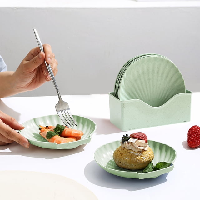 Tyidzon Creatives Shells Smalls Plates Desktop Spit Bones Garbage Crumbss Tray Plates Home Loading Snacks Nut Plates Tableware Set Food Tray