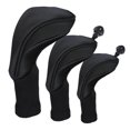 thumbnail image 1 of Lot de 3 Pcs Club Hybride de Golf à Long Cou avec Étiquette No Interchangeable Noir, 1 of 8