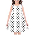 thumbnail image 3 of vdgthytj Girls Summer Midi Dresses Kids Round Neck Polka Dots Sleeveless A-Line Flowy Knee Length Dress 4-14 Years, 3 of 3