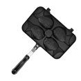 thumbnail image 4 of Poêle à gaufres, DEWin Taiyaki Poêle à frire 4 grilles antiadhésives double face avec poignée noire anti-brûlure Poêle à gaufres en alliage d'aluminium pour la cuisine, 4 of 14
