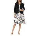 thumbnail image 1 of INSPIRE CHIC Robe et Veste pour Femme Ensembles 2 Pcs Robe Sans Manches en Mousseline à Fleurs et Veste à Panneaux Contrastants TG Noir, 1 of 6