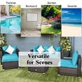 thumbnail image 4 of Costway Ensemble de Mobilier de Terrasse en Rotin 6 Pcs Coussin Canapé Table Basse Turquoise, 4 of 9