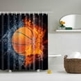 thumbnail image 1 of RXIRUCGD Basketball Flame Theme Shower Curtain Polyester Bathroom Curtain, 1 of 3