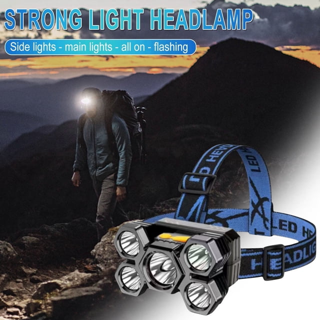 PRETXORVE Lampe Frontale Rechargeable - Lampe Frontale de Travail, - Lampe Frontale USB à Porter pour le Camping, la Randonnée, l'Extérieur