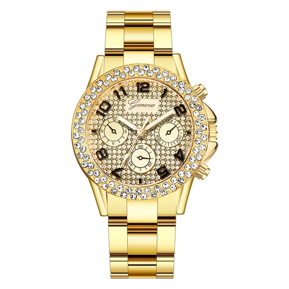 HOARBOEG Women Fashion Watch Clock Stainless Steel Casual Dress Wrist Crystal Jewelry Valentine's Day Gift, Clearance