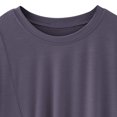 thumbnail image 4 of AherBiu T-Shirts à Col Rond pour Femmes, Coupe Ample, Plissés, T-Shirts Unis, Été, Décontractés, Extensibles, Confortables, Doux, 4 of 4
