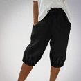 thumbnail image 2 of Timegard Shorts pour Femmes, Taille Haute Élastique, Cordon de Serrage, Bas Resserré, Shorts Mi-Cuisse Décontractés avec Poches, 2 of 6