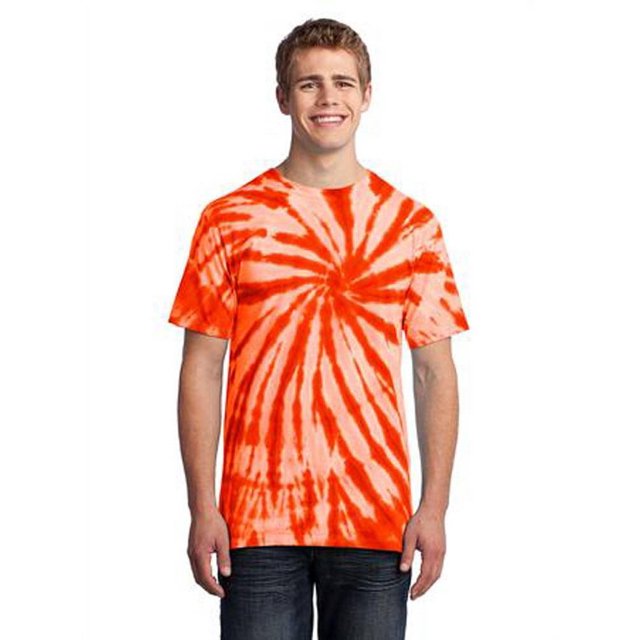 Port & Company Mens Essential Tie-Dye Tee - Orange - Small