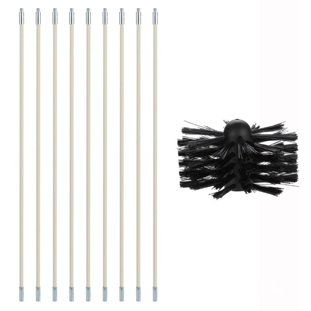 Chimney Cleaner Brush Kit Used With Electric Drill Suitable For Cleaning Chimneys 9 Strokes