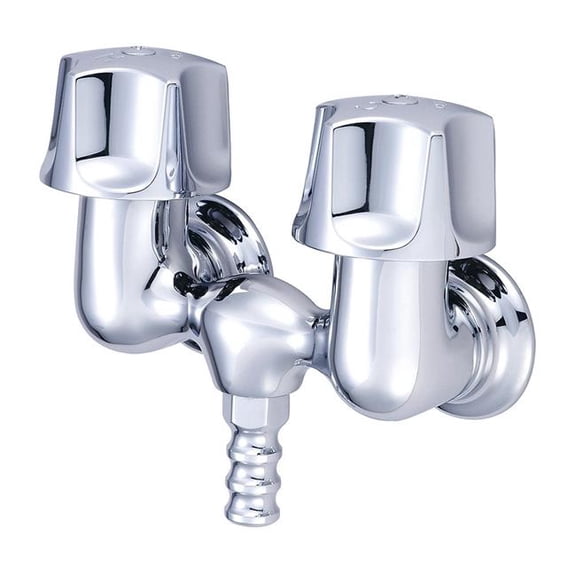 Central Brass 0210 3.37 in. Two Handle Leg Tub Faucet - Polished Chrome
