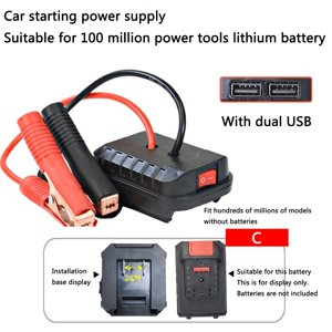 C Car Battery Jump Starter With Dual Usb Ports Lightweight Portable Power Bank Emergency Booster For Vehicle Engine Starting Abs Copper Material 146G
