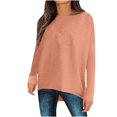 thumbnail image 1 of Besolor Tuniques de Printemps et d'Automne pour Femmes T-Shirt à Col Rond à Manches Longues Décontracté Uni Blouse de Sortie de Printemps et d'Automne pour Dames, 1 of 5
