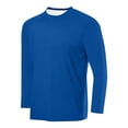 thumbnail image 2 of Txeol Mens Basic Long Sleeve Shirts Crewneck Solid Color Pullover Lightweight Workout Loungewear,Blue,S, 2 of 3