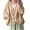 Khaki, variant on Timegard Tops for Women Trendy V Neck Button up Long Sleeve Loose Open Front Casual Drop Shoulder Tops